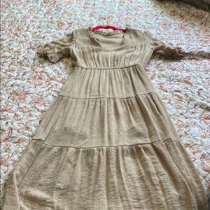 Sweet Wanderer Beige Maxi Dress